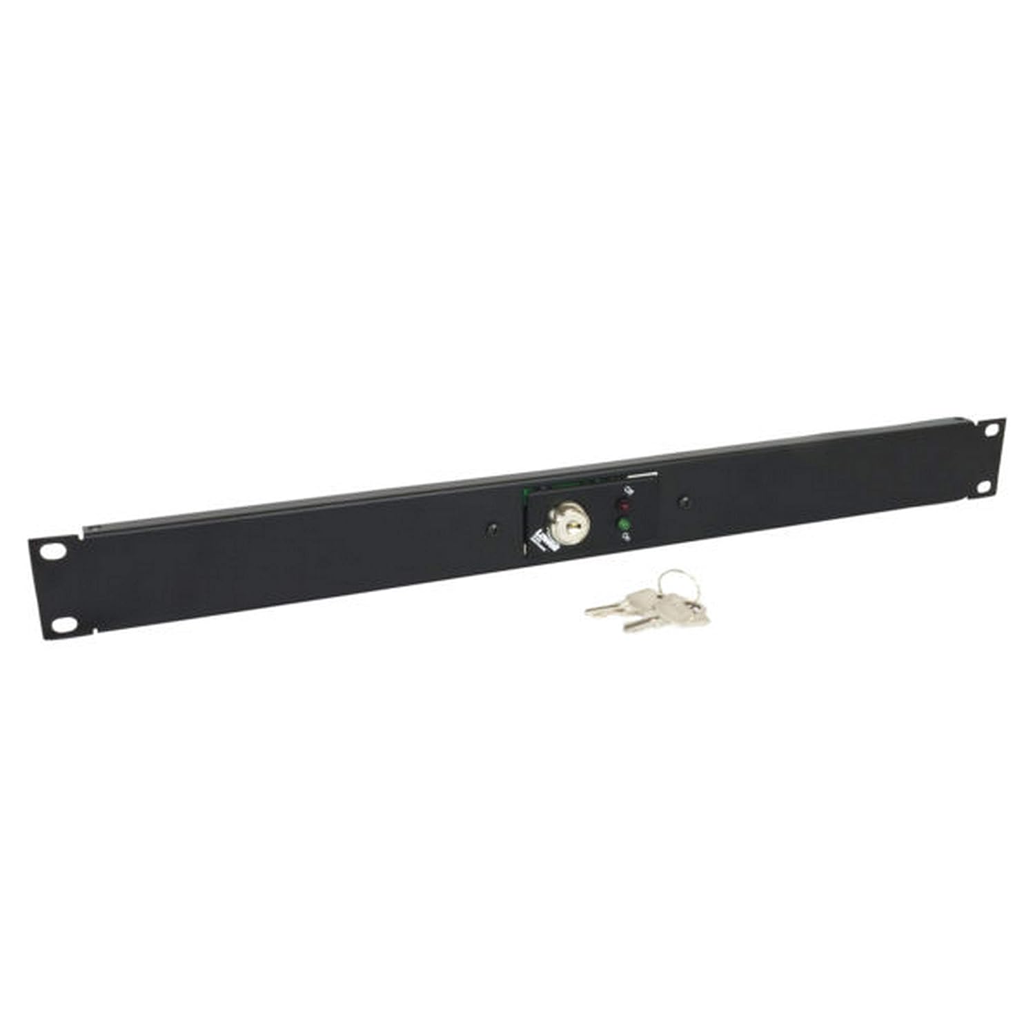 Lowell RPSB2-MKR Key Switch in Rackmount Panel, Momentary Closure, 2-LEDs, Black; Rear Connection Termination Strips; Key Activation Switch; 2-LED Status Indicators (On/Off)