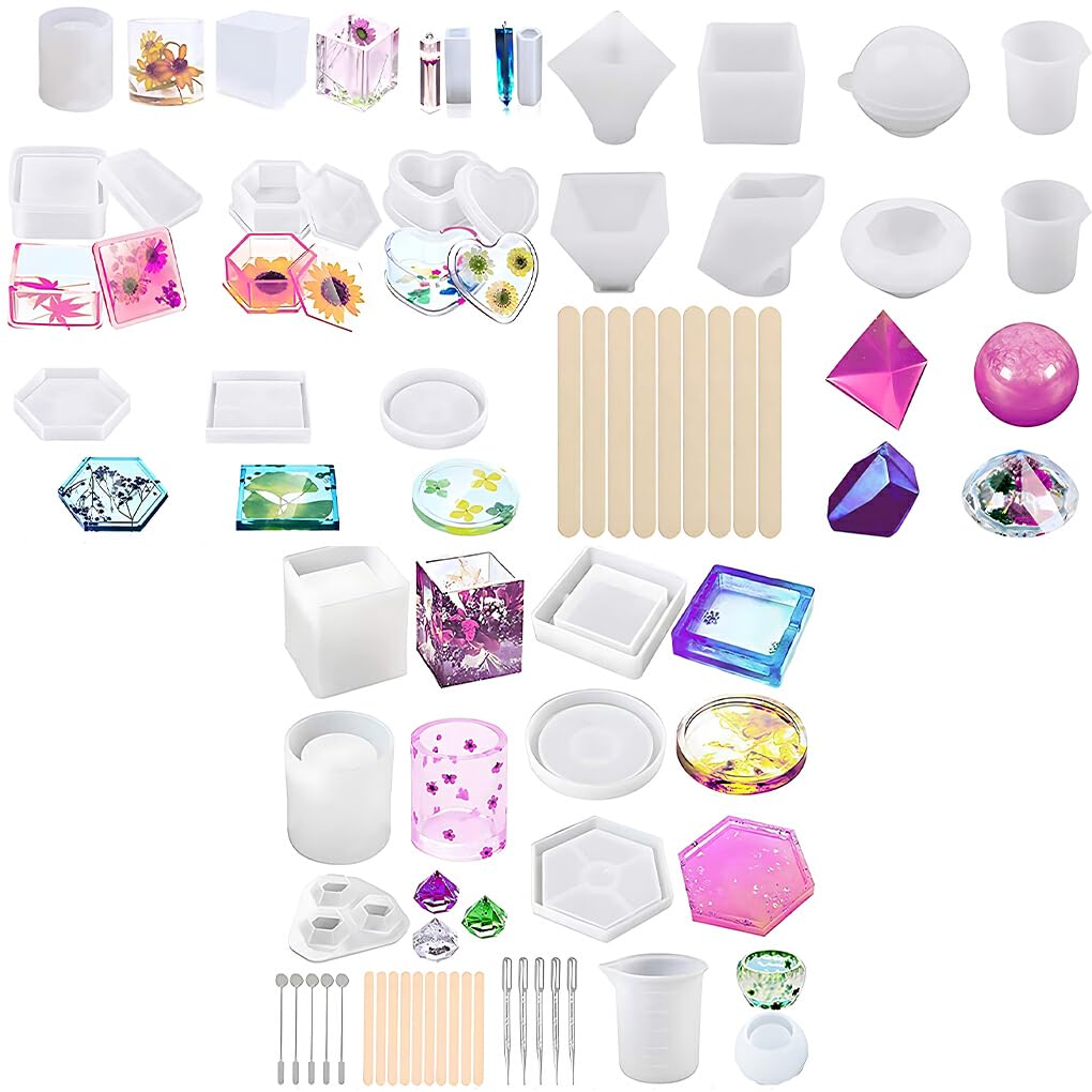 VUIUYOIES Set di stampi in Resina epossidica per scatenare la creatività e Splendidi Mestieri in Resina Kit di Strumenti per stampi in Resina per colata Fai-da-Te Facile da Usare, Un