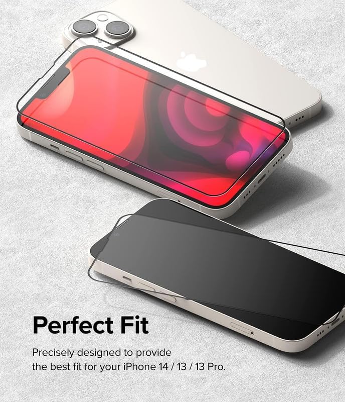 Image of DPJ Matte Tempered Glass for iPhone 13 /13 Pro /14 /16E /17E (6.1 Inch) With Installation Kit | Military-Grade Screen Protector | Edge to Edge Coverage |9H Hardness |Bubble-Free | Case Friendly | [Matte] [Pack of 1]