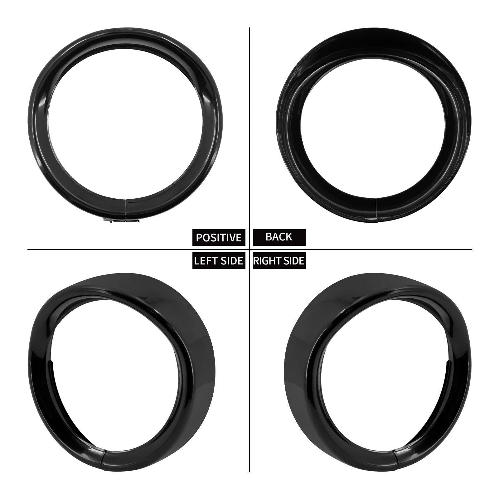 Motorcycle 7'' LED Headlight Visor Headlamp for Bezel Trim Ring
