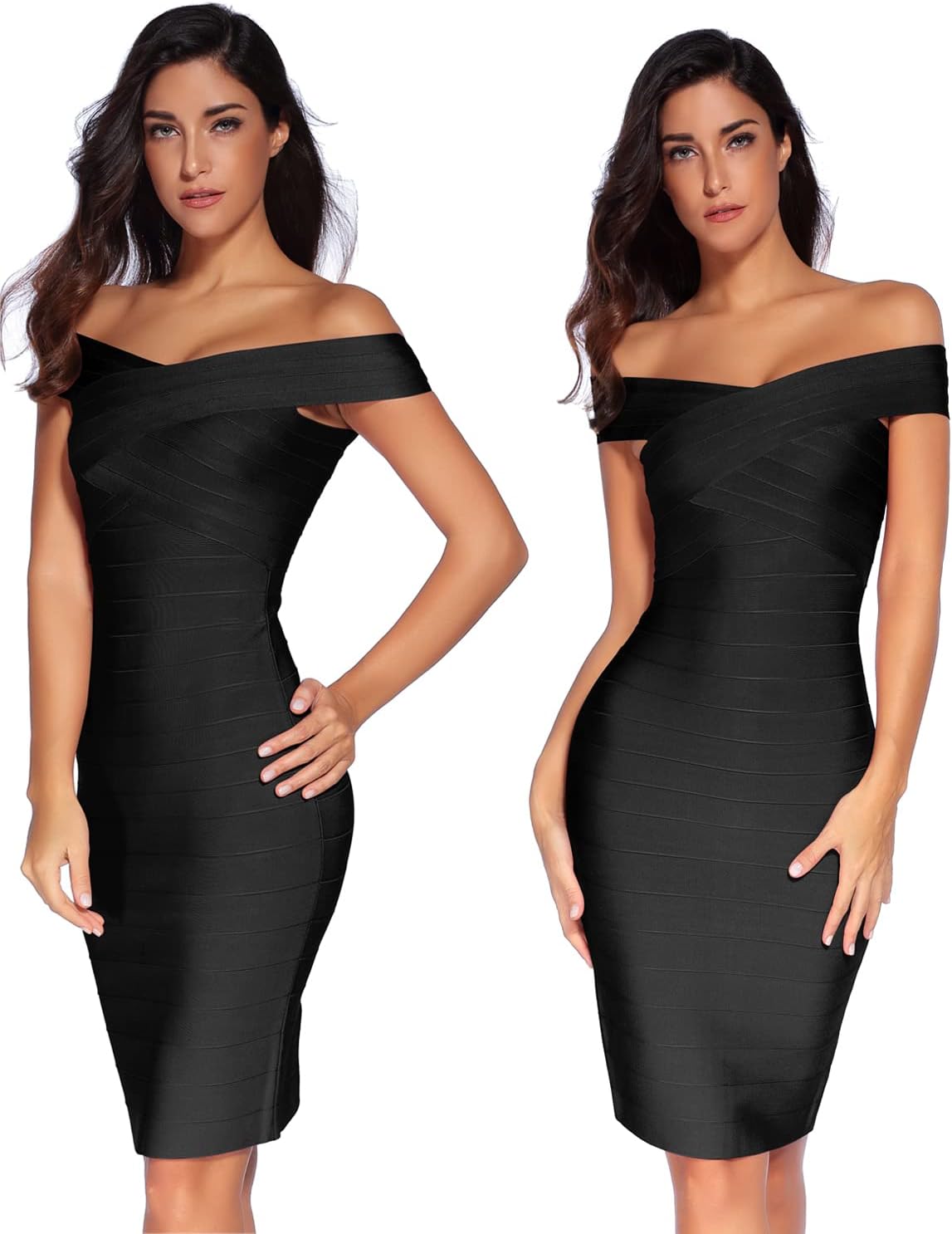 meilun Women's Rayon Off Shoulder Bandage Bodycon Party Dress - Image 5