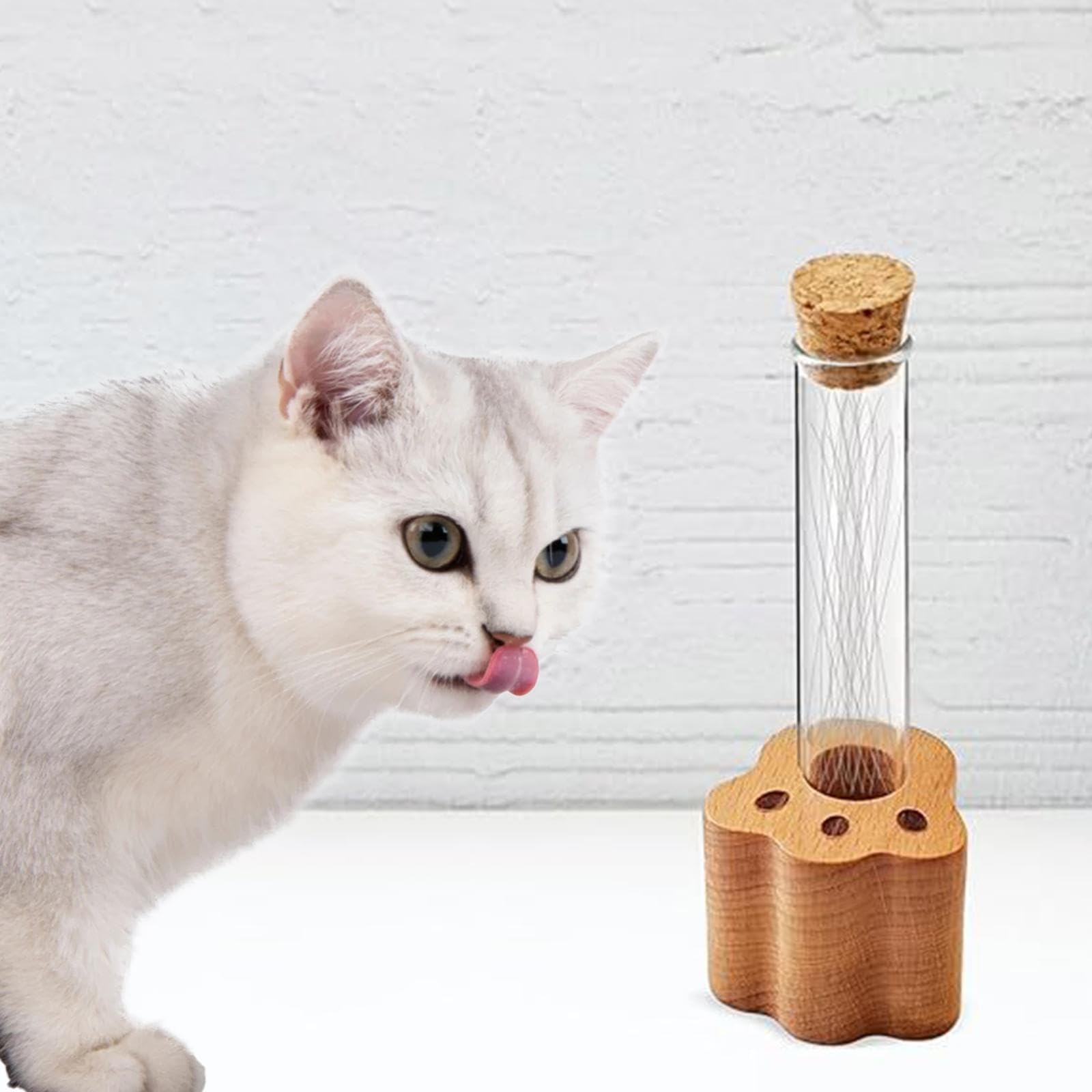 Amazon | predolo 猫ひげ瓶 木製土台 記念コレクター ペット毛保存