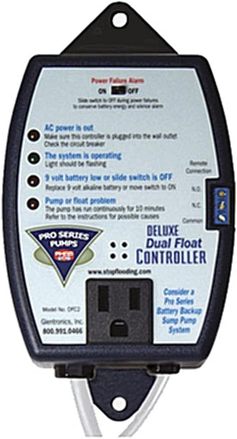 THE BASEMENT WATCHDOG Glentronics, Inc. DFC2 Dual Float Controller, White