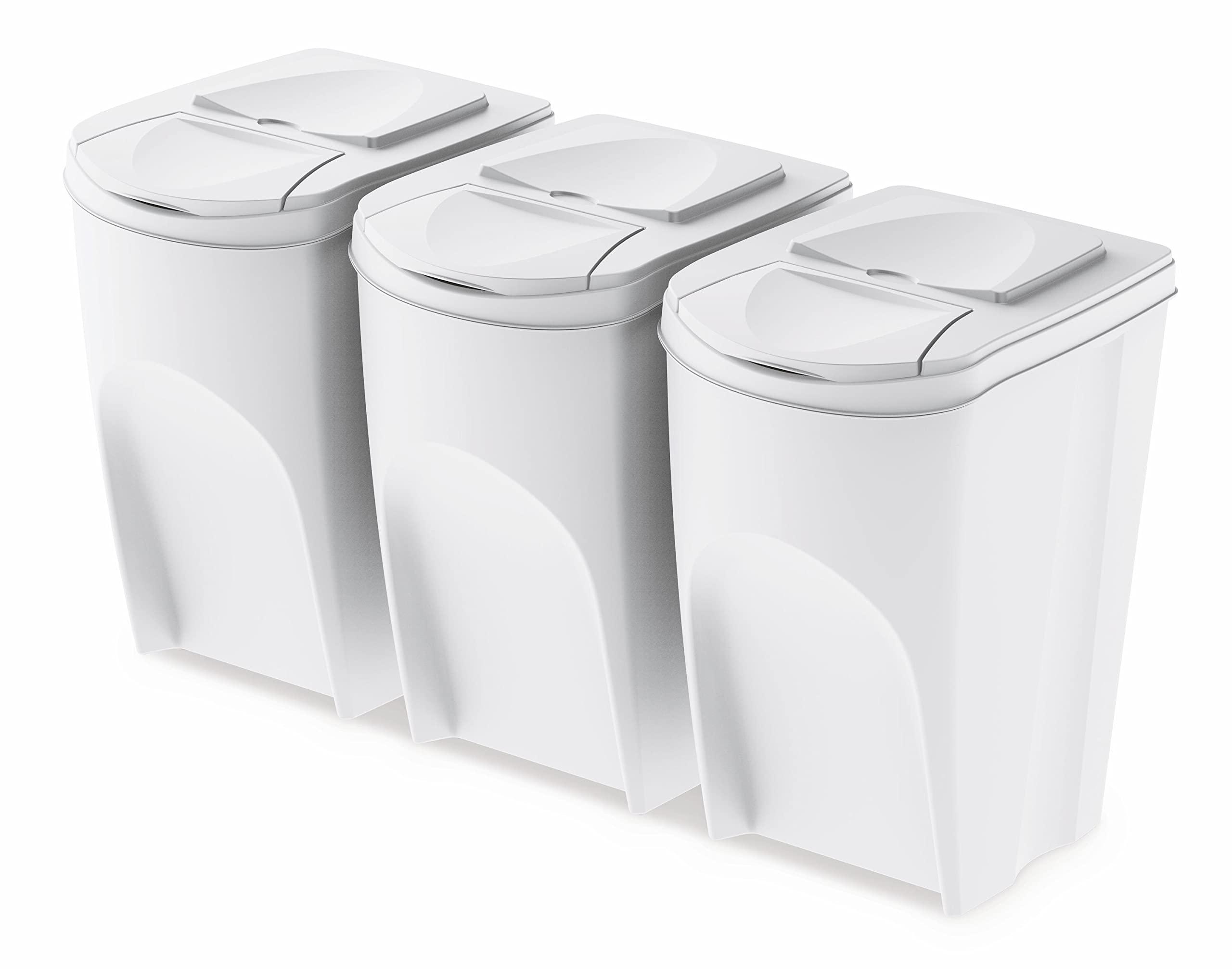 Keden Sortibox Afvalscheidingssysteem, 4 x 35 l, set, afvalscheidingscontainer, recyclingcontainer, afvalsorteermand, container, afvalemmer van kunststof (zwart