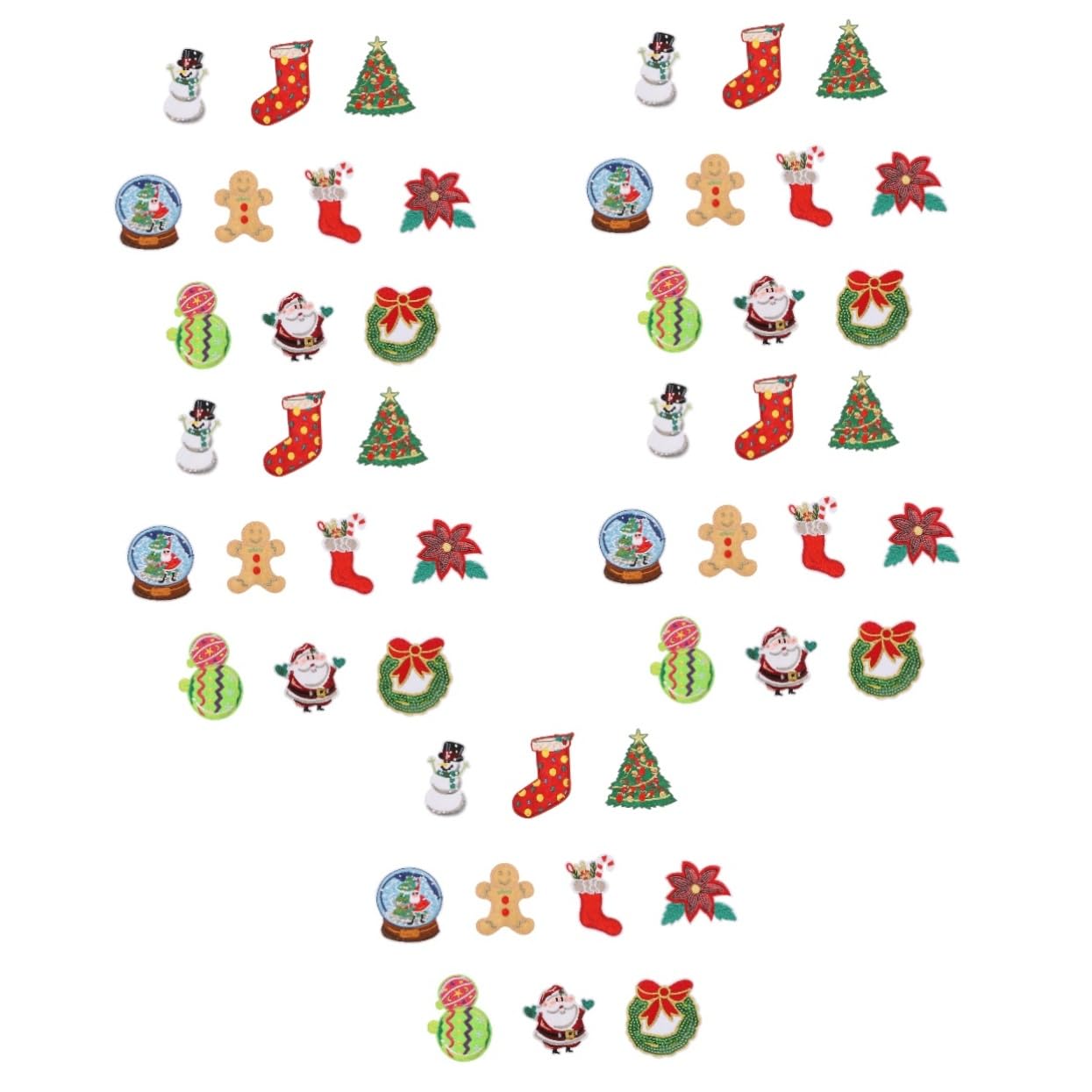Angoily 50 Pièces de Couture de Noël Décoratifs Appliques Vêtements DIY Ornements Textiles Durables pour Personnalisation et Réparation