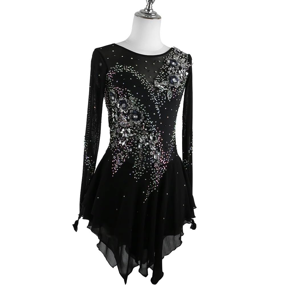 Vestidos De Baile De Patinaje De Bordado De Bordado para Niñas Falda del Concurso De Patinaje sobre Hielo De Ballet Femenino Gimnasia Leotardos Disfraz De Patinaje De Dama