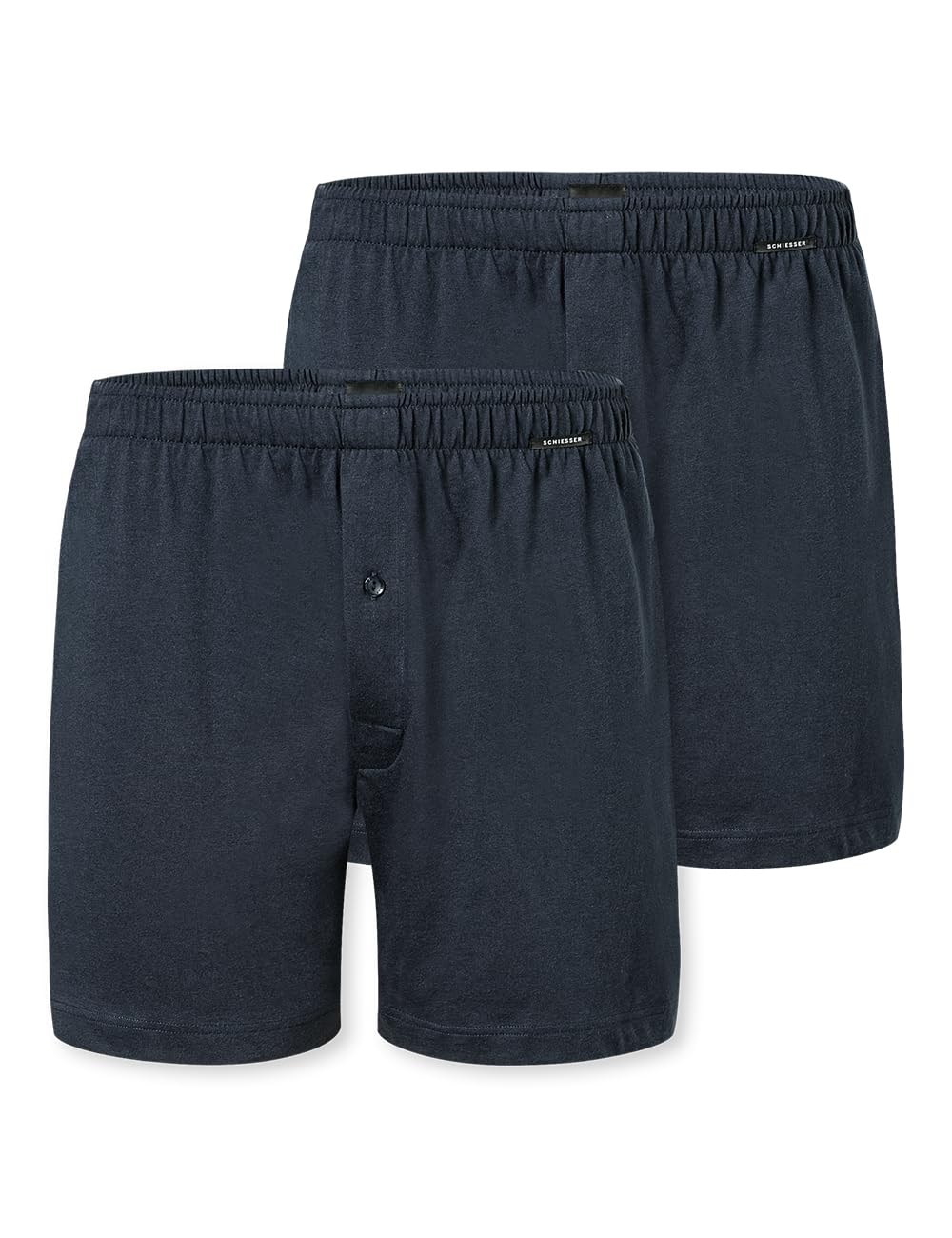 Schiesser Men's 2 Pack Boxershorts Baumwolle Jersey Weich Multipack-Jerseyboxer Boxer Shorts, Midnight Blue_182426, 8