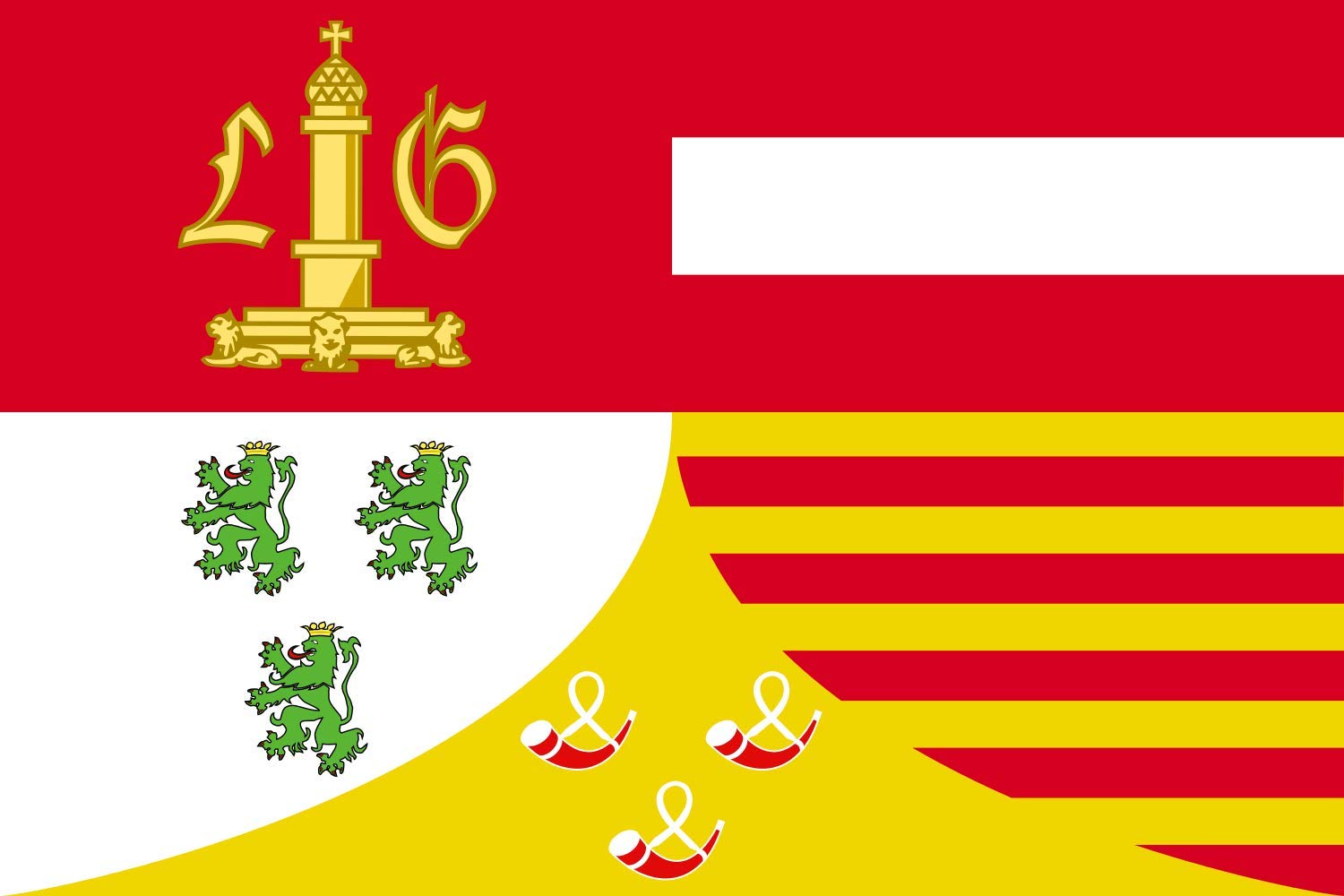 Drapeau Province de Liège grand format pavillon paysage belge horizontal