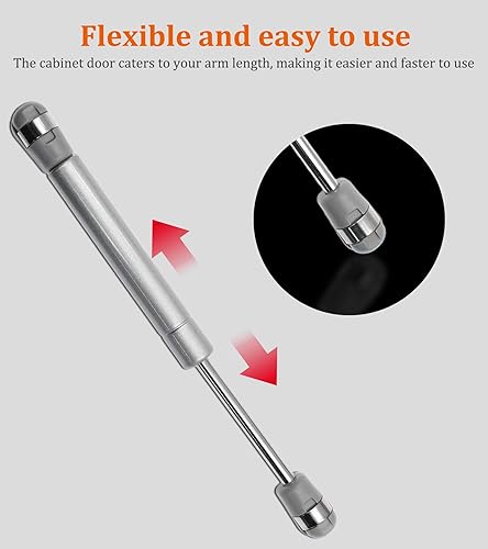 Miniatura 5 de Hxchen 4 bisagras de gabinete de soporte hidráulico, 8 pulgadas, 40N, tapa de cierre suave y amortiguador telescópico para puerta de gabinete de