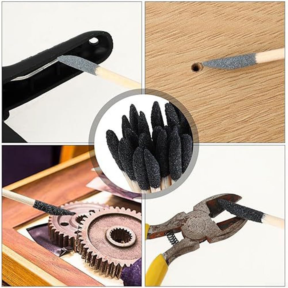 Besttoolifes Levigatura a doppia testa, 13 x 0,5 cm, grana 150/280, per legno, plastica, modelli, gioielli, artigianato, progetti fai da te, spazi ristretti, rimozione ruggine, lucidatura, set da