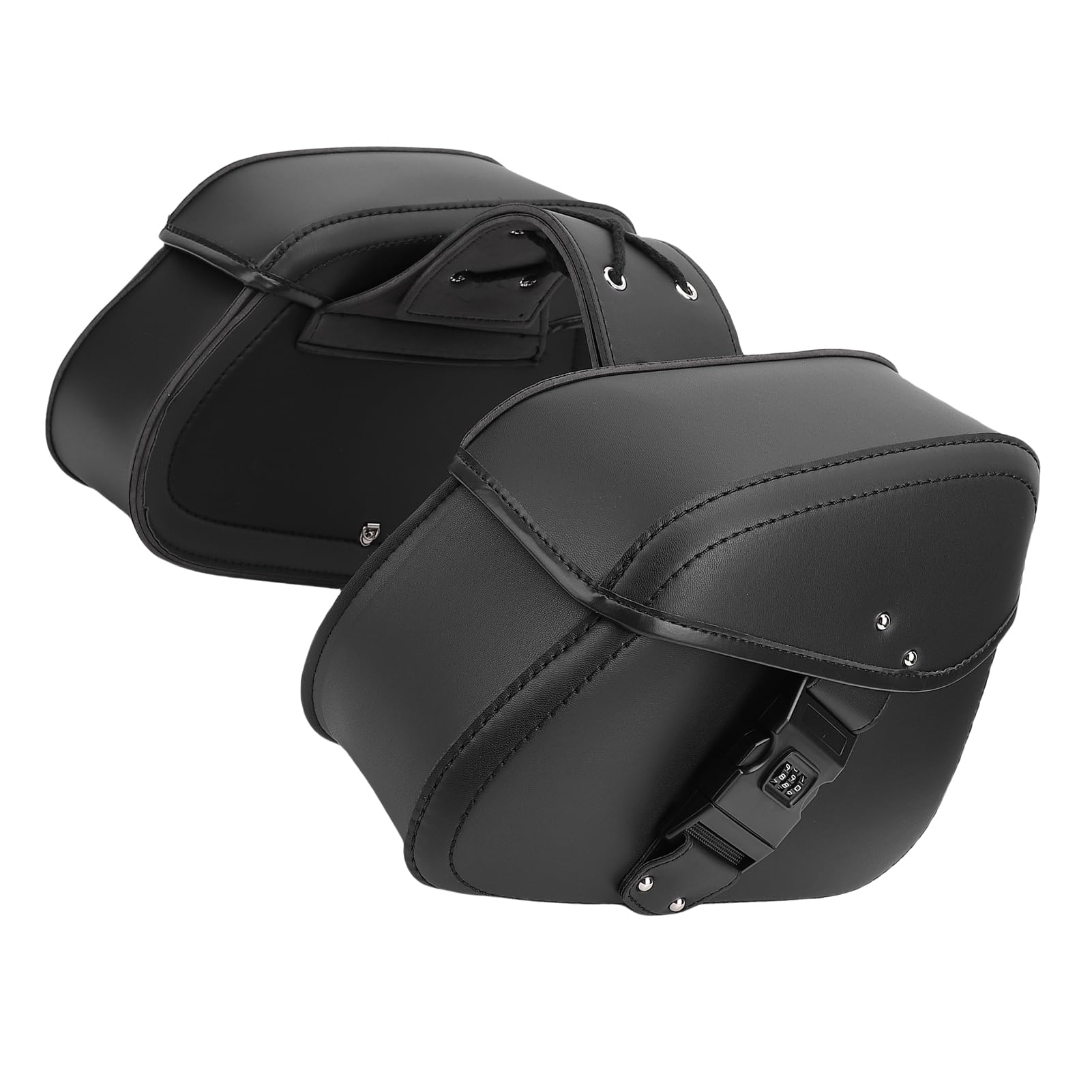 Borsa per Bagagli Moto Staccabile di Grande capacità in Pelle PU da 2 Pezzi, capacità 16 Litri, con Serratura, Borsa Laterale per Moto per V STAR 250, Laterale per Bagagli da Viaggio per
