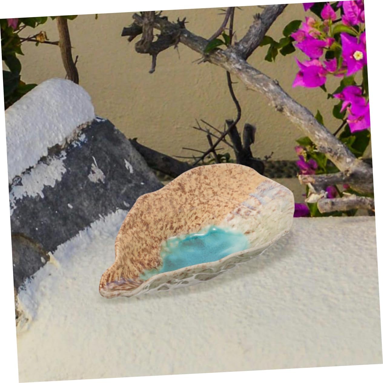 YARNOW Butterfly Feeder Puddler for Outdoors Ceramic Butterfly Feeding Bowl Decorative Pattern Water Dish