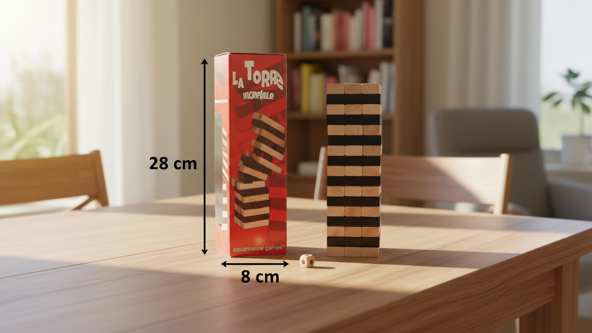 Aquamarine Games - La Torre increíble, Juego de Habilidad 28 x 8 x 8 Cm (Compudid CP017)