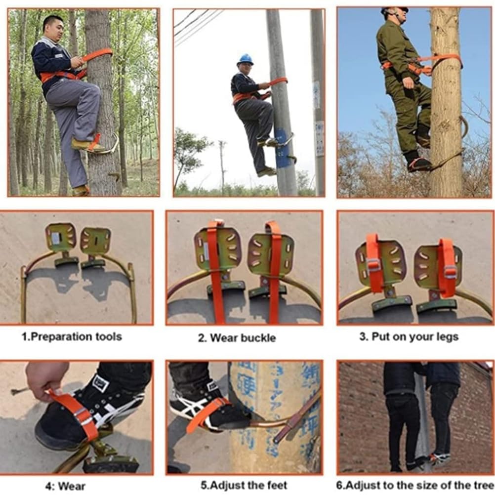 Picos de escalada de árboles, zapatos ajustables para herramientas de escalada de frutas, coco, cosecha al aire libre