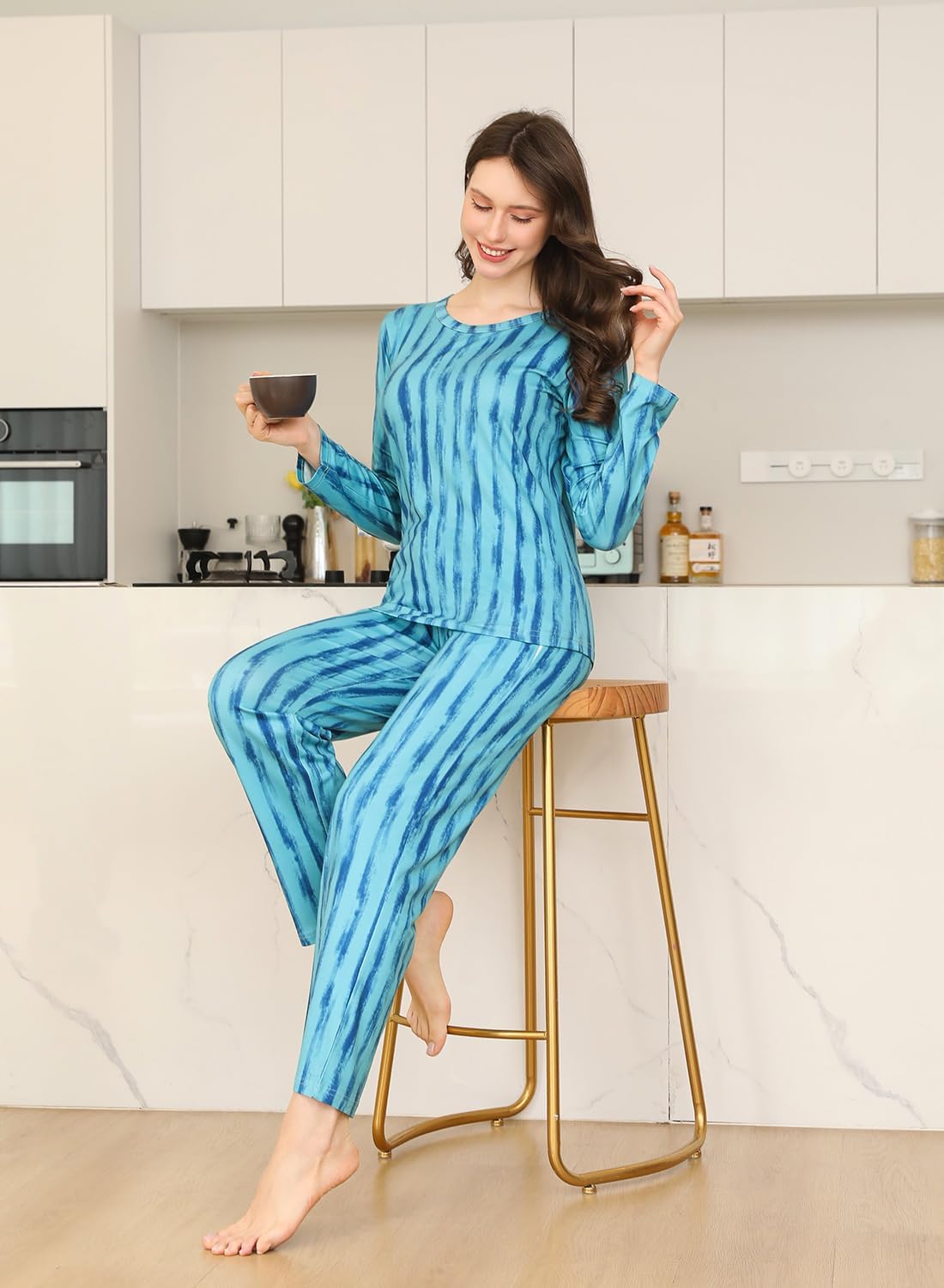 Star Vibe 2 Pack Women's Pajama Set Long Sleeve Top and Pants Pjs Set Soft Sleepwear Loungewear with Pockets S-XXL - Image 3