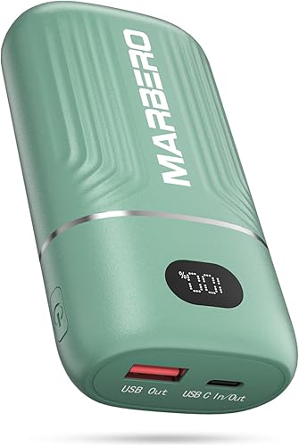 MARBERO Banco de batería para teléfono celular de 10000 mAh, 18 W, entrada y salida USB C, carga de alta velocidad, cargador de teléfono portátil