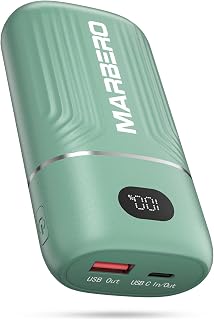 MARBERO 10000mAh Cell Phone Battery Bank 18W USB C in & Out High-Speed Charging Battery Pack Phone Charger Portable Compatible with iPhone iPad Sumsung Galaxy Google and More (Green)