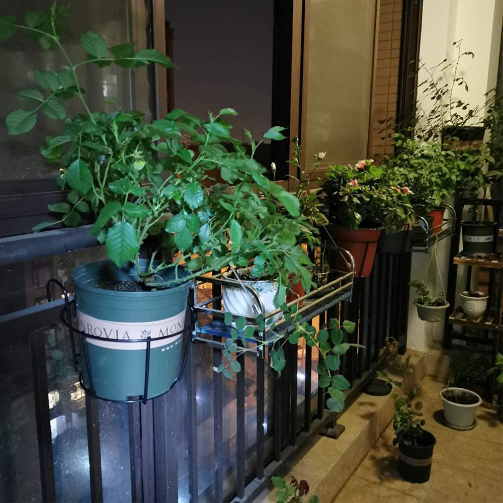 2 Piezas Soporte Flores Redondo Gancho,Estante Hierro Plantas Colgantes,Hierro Jardinería Maceta Redonda,Estante Redondo Cestas Plantas,Adecuado para Balcón,Jardín,Valla,Interior Y Exterior
