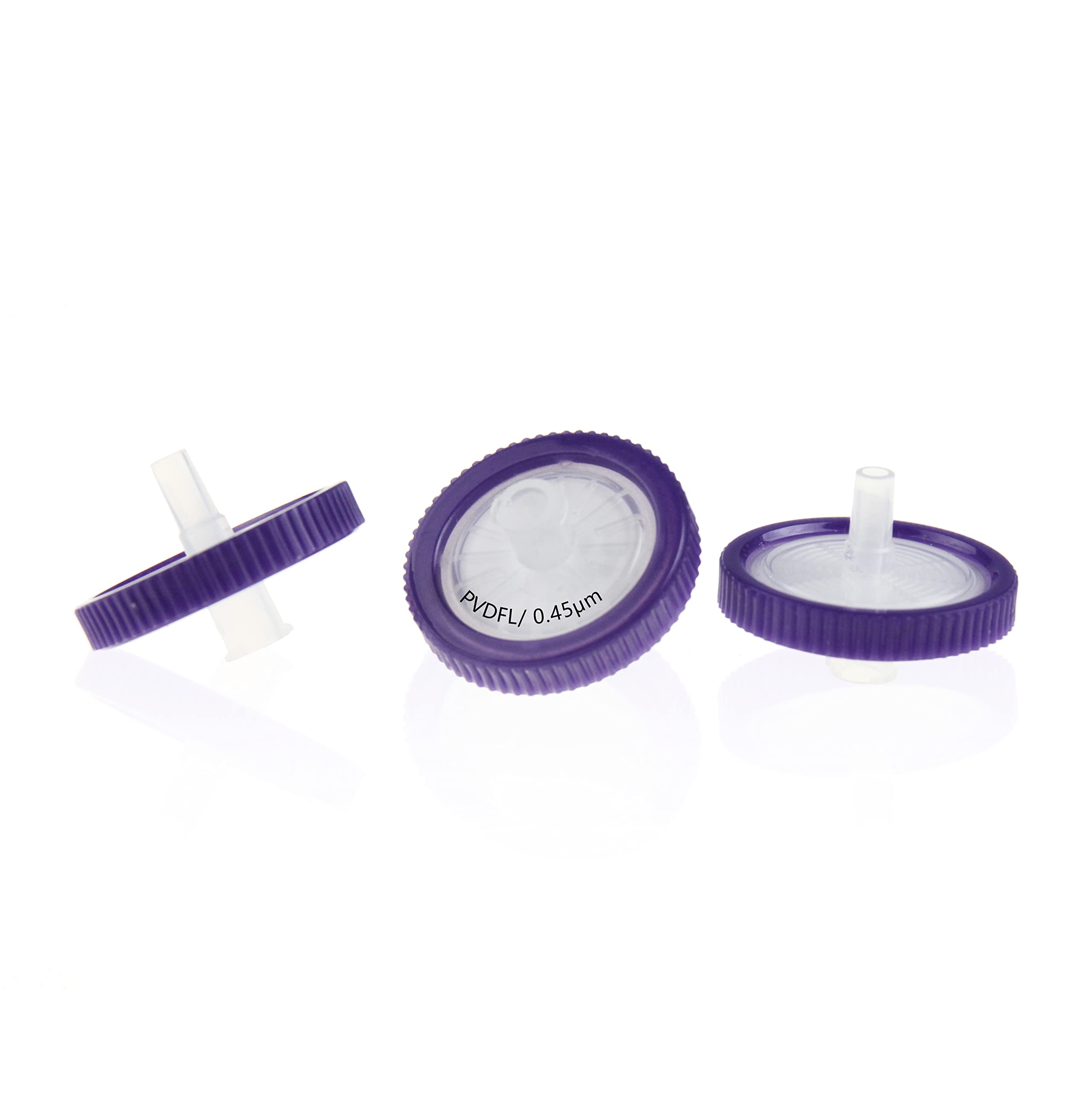 Filtre à Seringue PVDF Membrane Hydrophile 25mm Diamètre 0.45 μm taille des Pores, HPLC et GC Filtre à Aiguille, Filtration de Laboratoire à Haut Débit pour Biomed Scientific