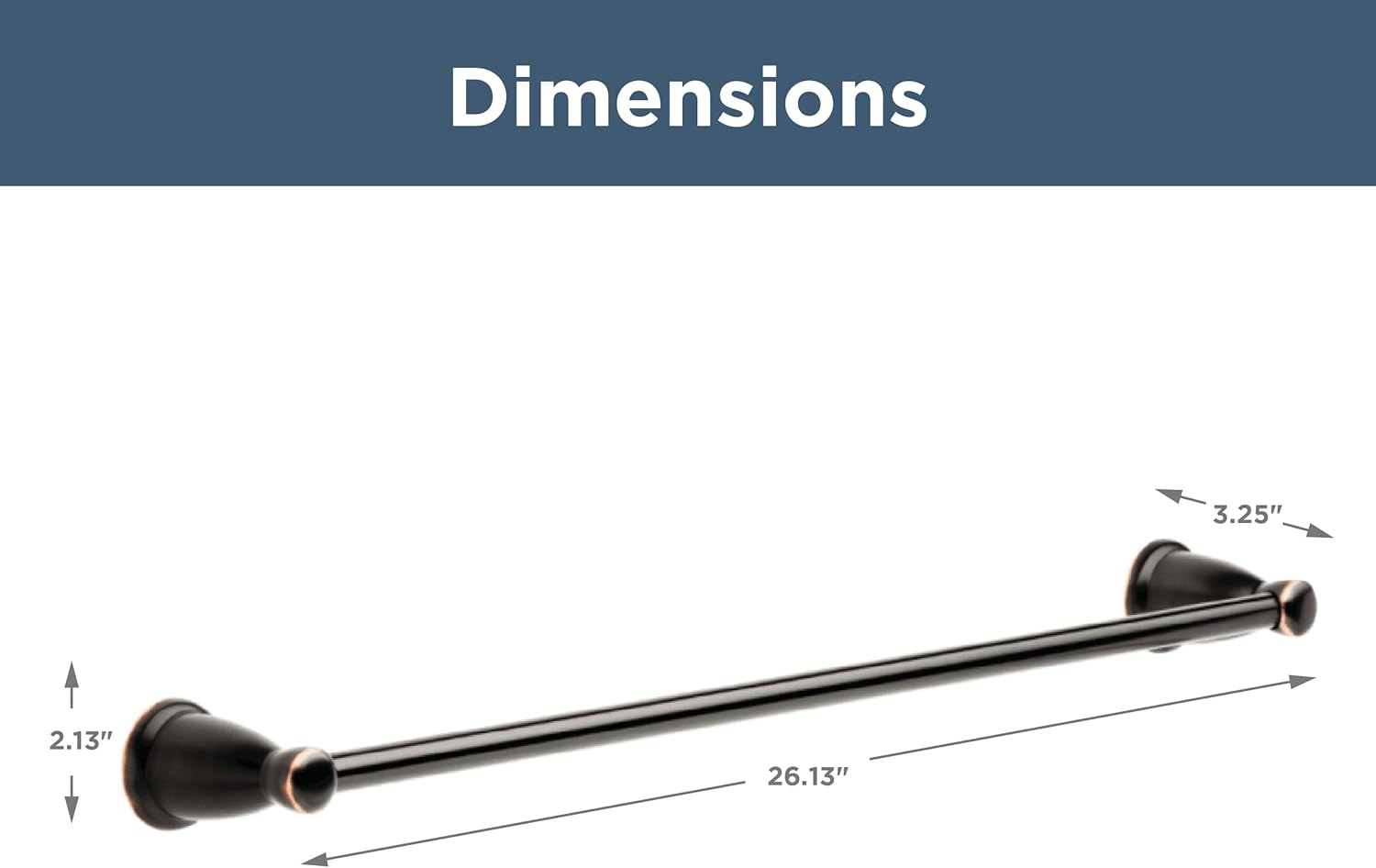 Franklin Brass Kinla (1-Pack) 24" Towel Rack for Bathroom, Oil Rubbed Bronze Towel Bar for Bathroom Wall Towel Holder Rod Wall Mounted Bathroom Accessories KIN24-OB1