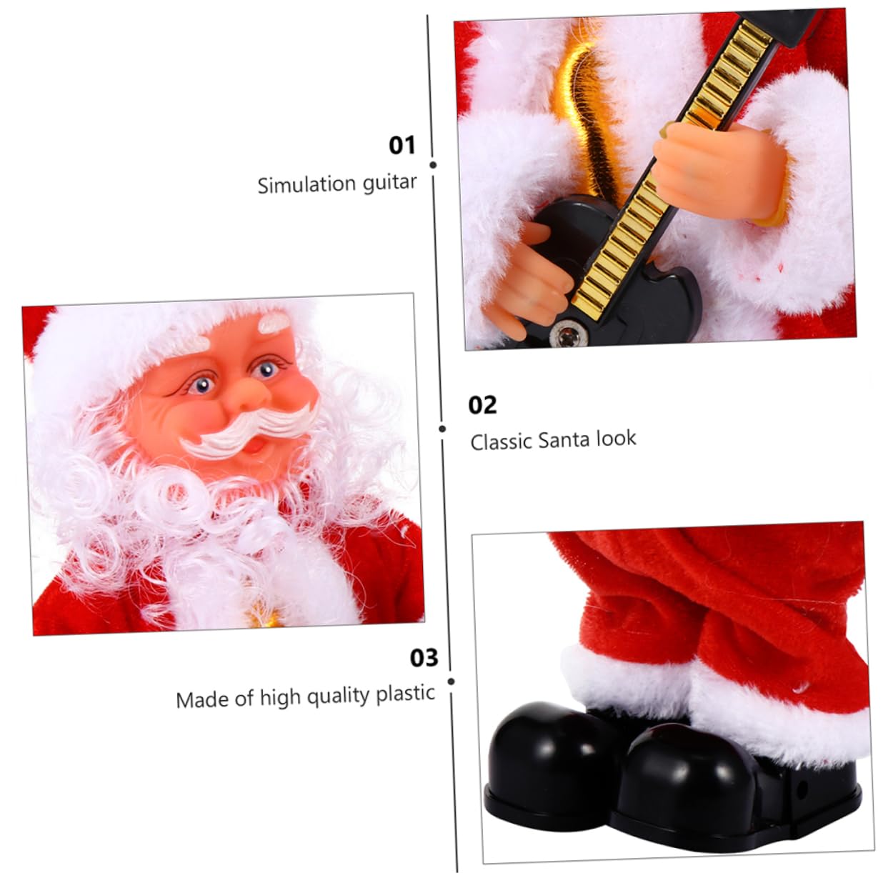 Abaodam Muñeco de Papá Noel Eléctrico Musical para Navidad Movimiento y Batería, Juguete de Plástico y Tela Adecuado para Sala y Niños Varios Estilos
