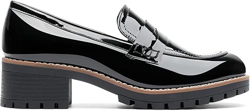 Vista 2 de DREAM PAIRS Mocasines de tacón grueso con plataforma para mujer, zapatos casuales de negocios para mujer