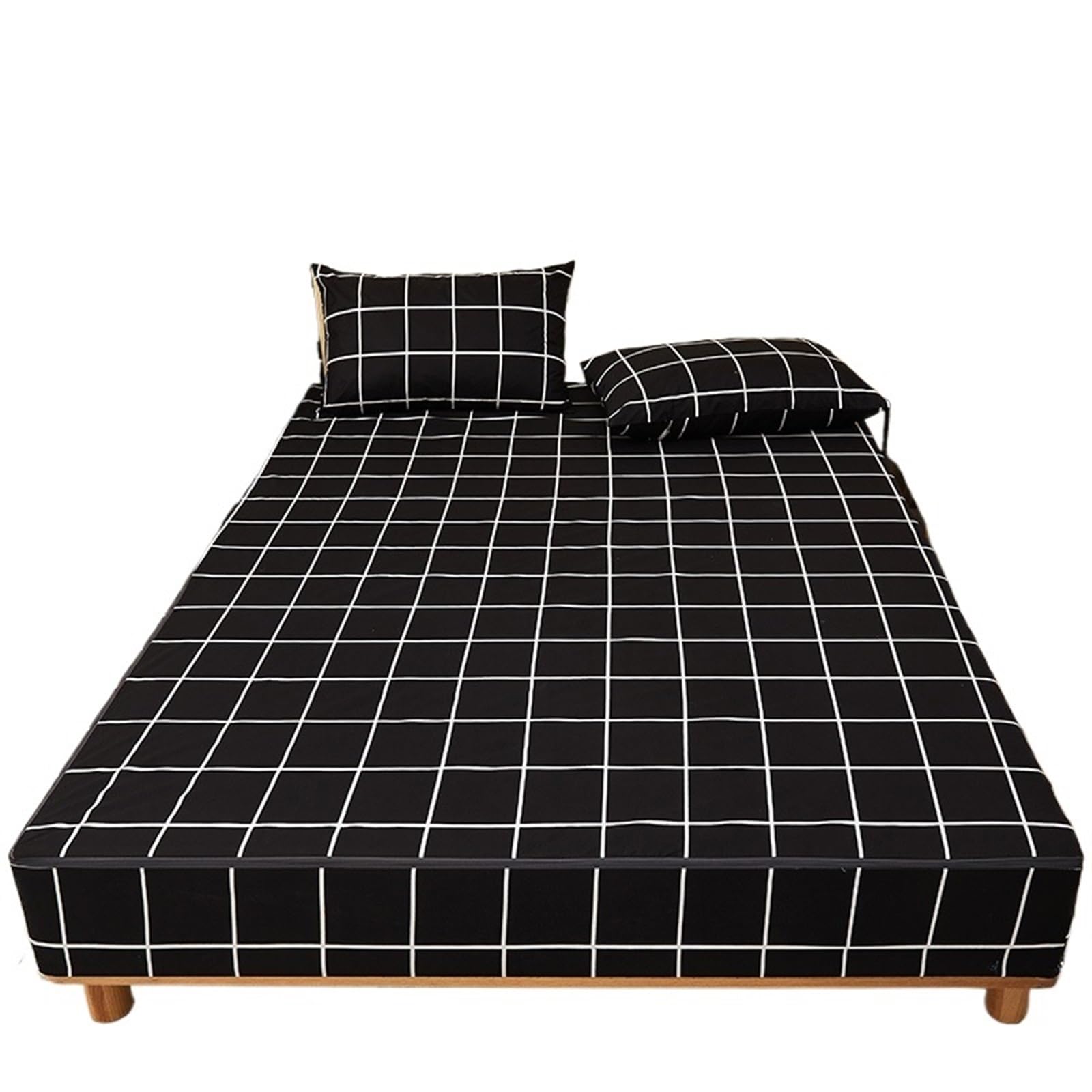 Waterproof Mattress Cover Waterproof Bed Cover Six Sides All Inclusive Printing Mattress Anti-Slip Protector(Ge diao,Pillowcases48x74cmx2)