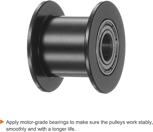 Miniatura 4 de HARFINGTON 5pcs 2GT Polea tensora 0.197 in diámetro 0.709 in diámetro correa dentada de aluminio sin dientes para 0.433 in ancho cinturón 3D