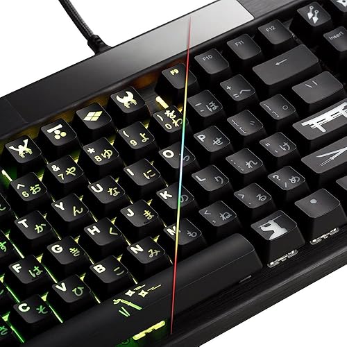 CableMod Juego de teclas láser ABS de alta calidad CM Japón negro perfil OEM ANSI ISO 121 teclas