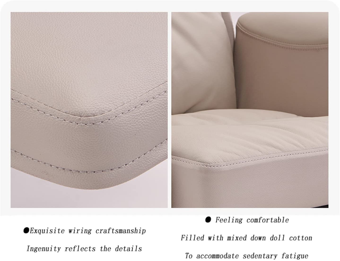 CKKNILV Segmented Back Leather Office Chair - Adjustable Liftable Swivel, Reclining Executive Chair with Ergonomic Design