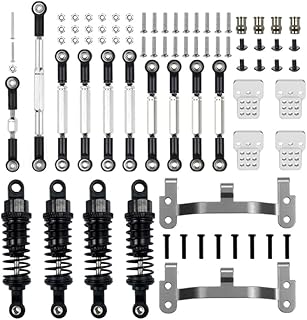 NATEFEMIN 1/16 DIY Upgrade Front Axle Steering Pull Rod+Shock Absorber Mount Set for WPL C14 C24 CB05S C54 RC Accessory Part
