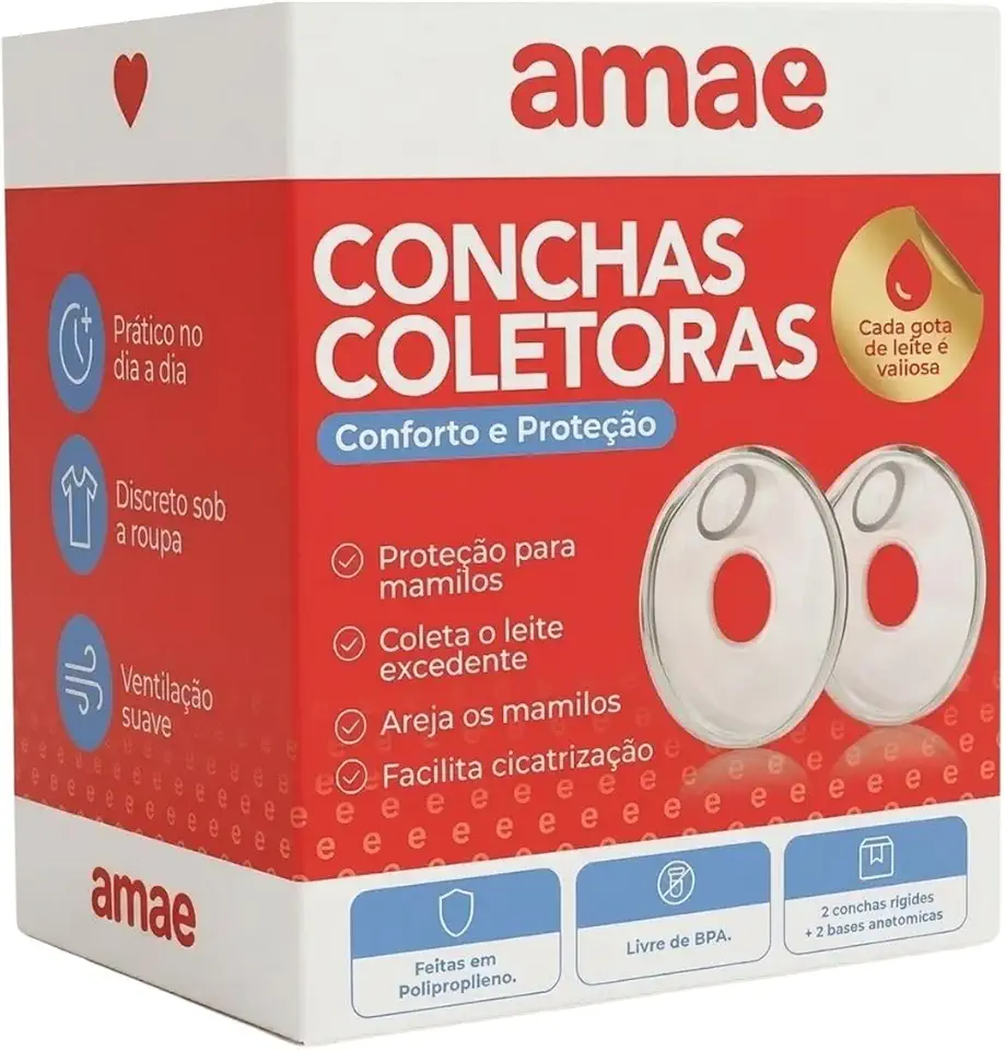 Concha Coletora Base Rígida Antivazamento Amamentação Amae