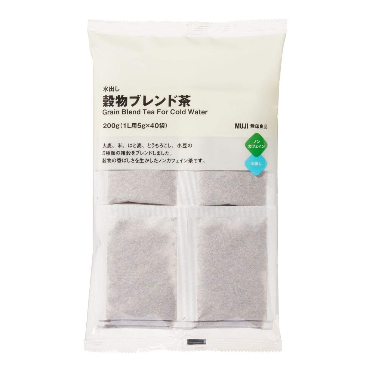 Amazon.co.jp: 無印良品 水出し 穀物ブレンド茶 200g(1L用5g×40袋