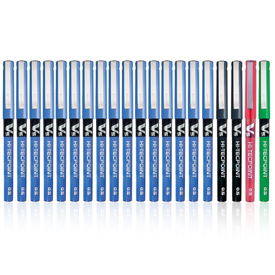 Amazon | パイロット V5 ローラーボールペン 20本パック (ブルー