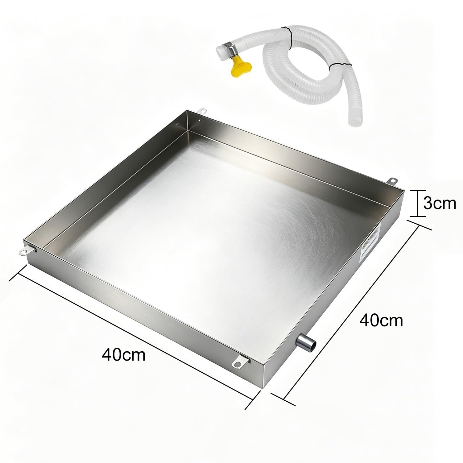 Bandeja de Goteo para Aire Acondicionado portátil con desagüe, Bandeja de recolección de Agua de Acero Inoxidable a Prueba de Fugas y Manguera para una gestión eficiente del condensado.