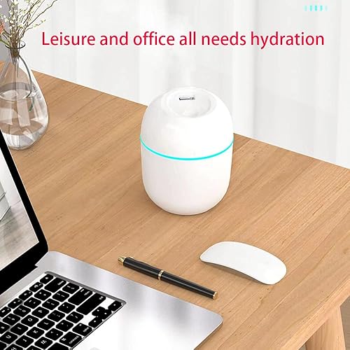 Miniatura 7 de Mini humidificador, fuente de alimentación USB, adecuado para sala de estudio, dormitorio, habitación de bebé, oficina, automóvil, con LED de 7