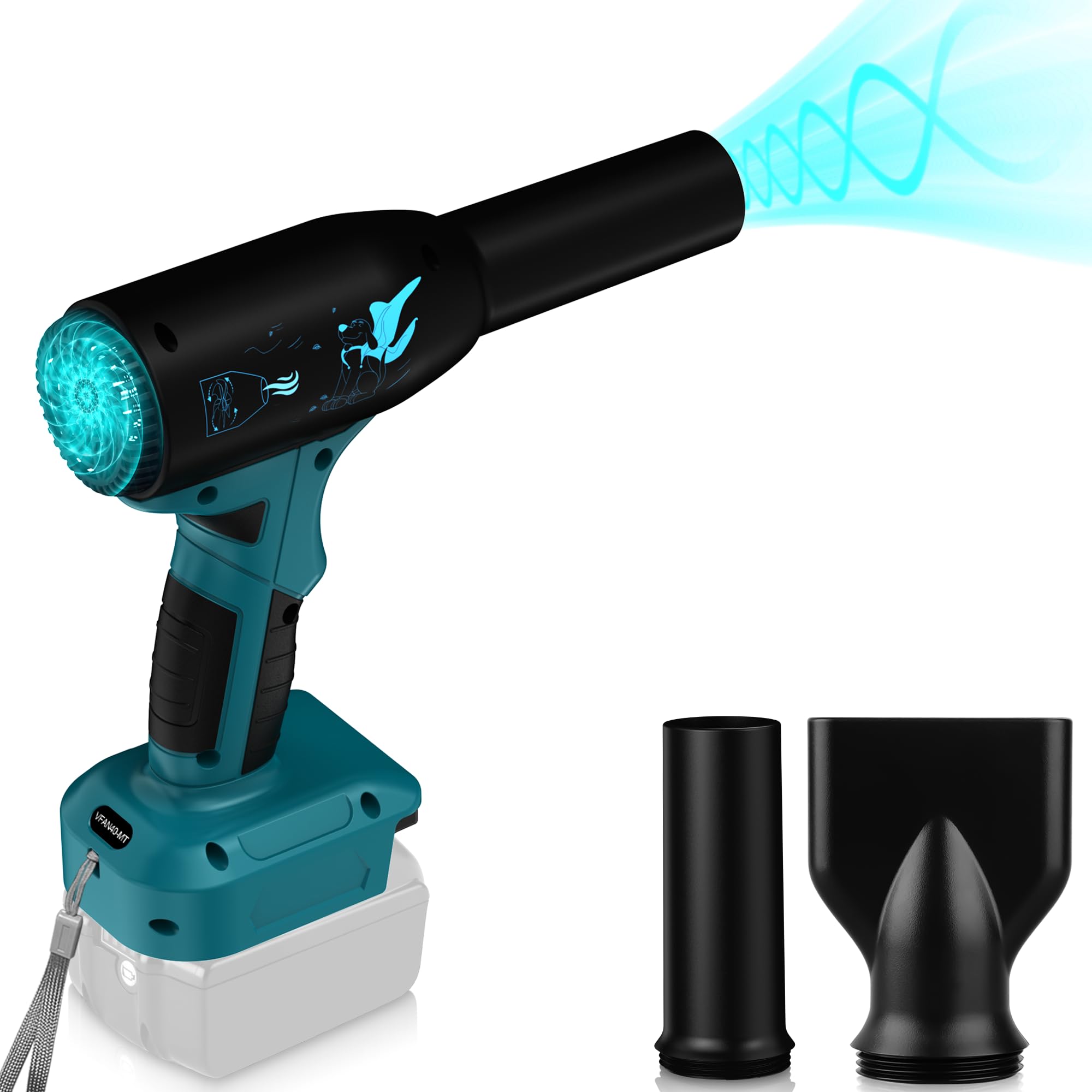 Jet Dry Mini Blower Fit for Makita 18V Battery- Super Jet Fan Blower 400g Wind Speed - 500W Compressed Air Duster Can - Rechargeable Air Compressed- Dry Duster with 3 Adjustable Speeds