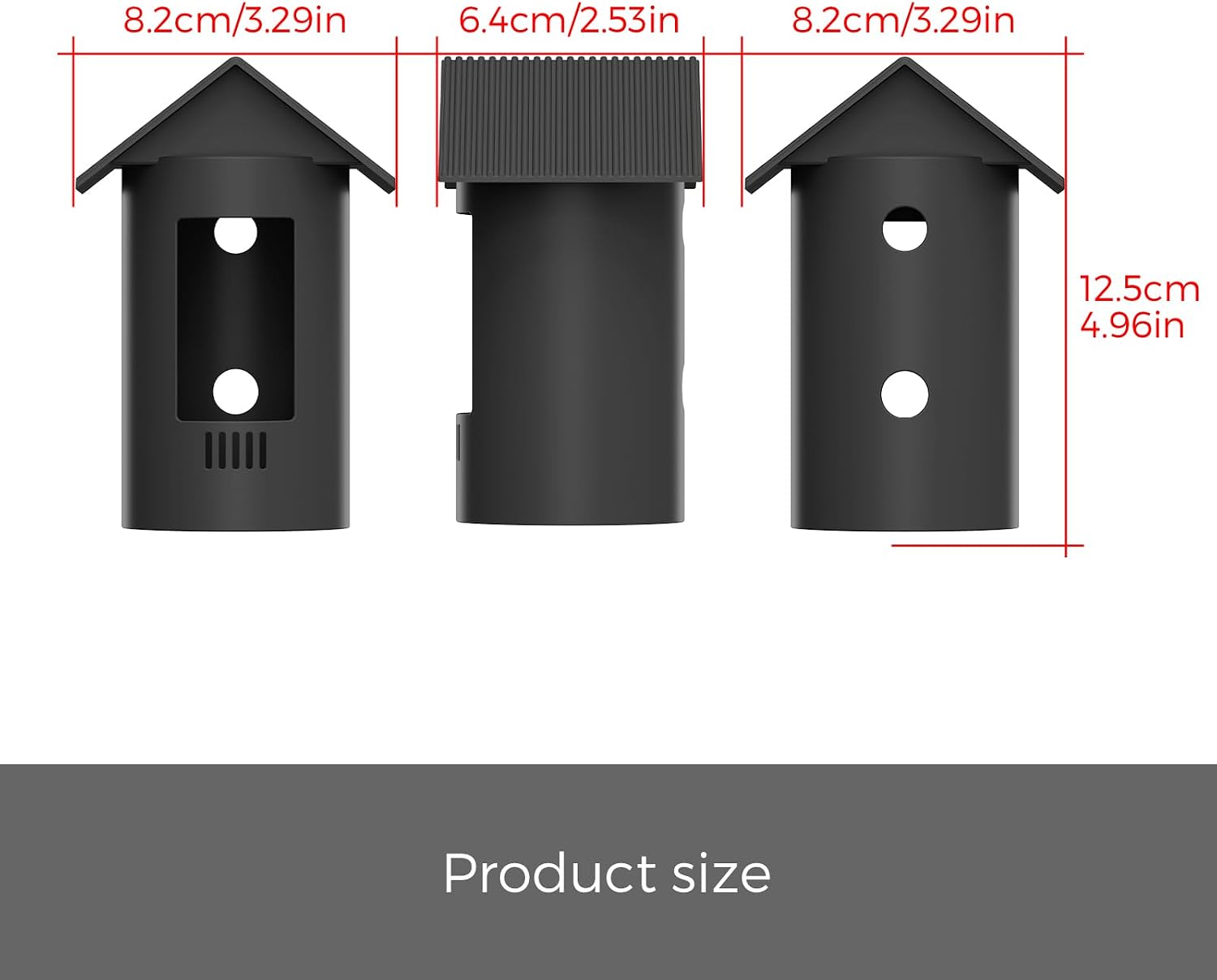 Silicone Cover Compatible with Ring Stick Up Cam Battery, Eave Style Protective Case with Sun Hood and Rain Shield, Weather Resistant Camera Cover Skin for Outdoor Security Camera Accessories, Black