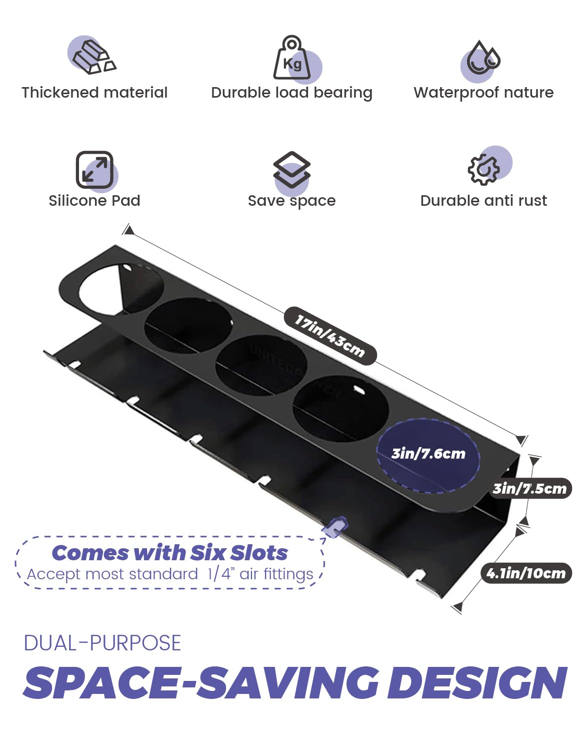 Dosenhalter, Spraydosenhalter, Sprühdosenhalter, accessori per utensili ad aria compressa per officina e garage, spazio per 5 bombolette spray e 6 bombole d'aria compressa 1 pezzo