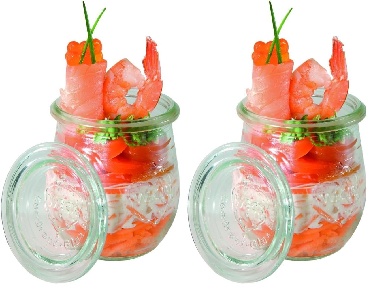 APS 12 Original WECK Gläser 220 ml mit Deckel, 12er Set, Ø 7 cm, H: 8 cm, Tulpenform, Einmachglas, Dekoglas, Dessertglas, Vorratsglas, spülmaschinengeeignet (Packung mit 2)