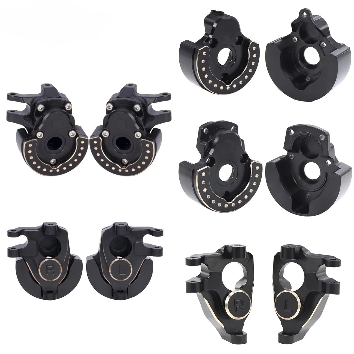 F10 Axle Brass Weights Steering Knuckles Front and Rear Portal Cover for 1/10 RC Crawler Vanquish VRD VS4-10 Phoenix LCG Upgrade (3 in 1)