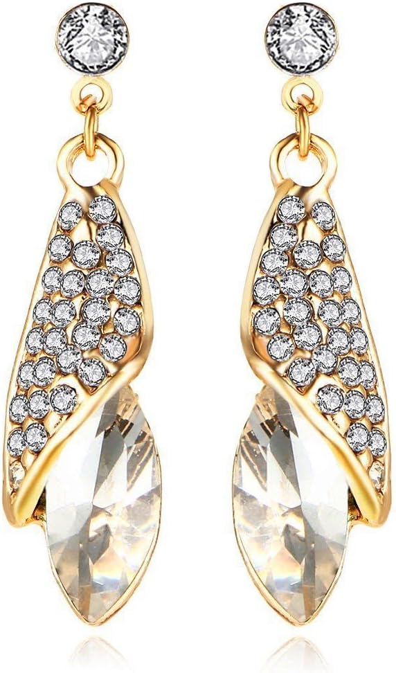 Shining Diva Fashion AAA 18k Gold Plated Crystal Earrings For Women & Girls