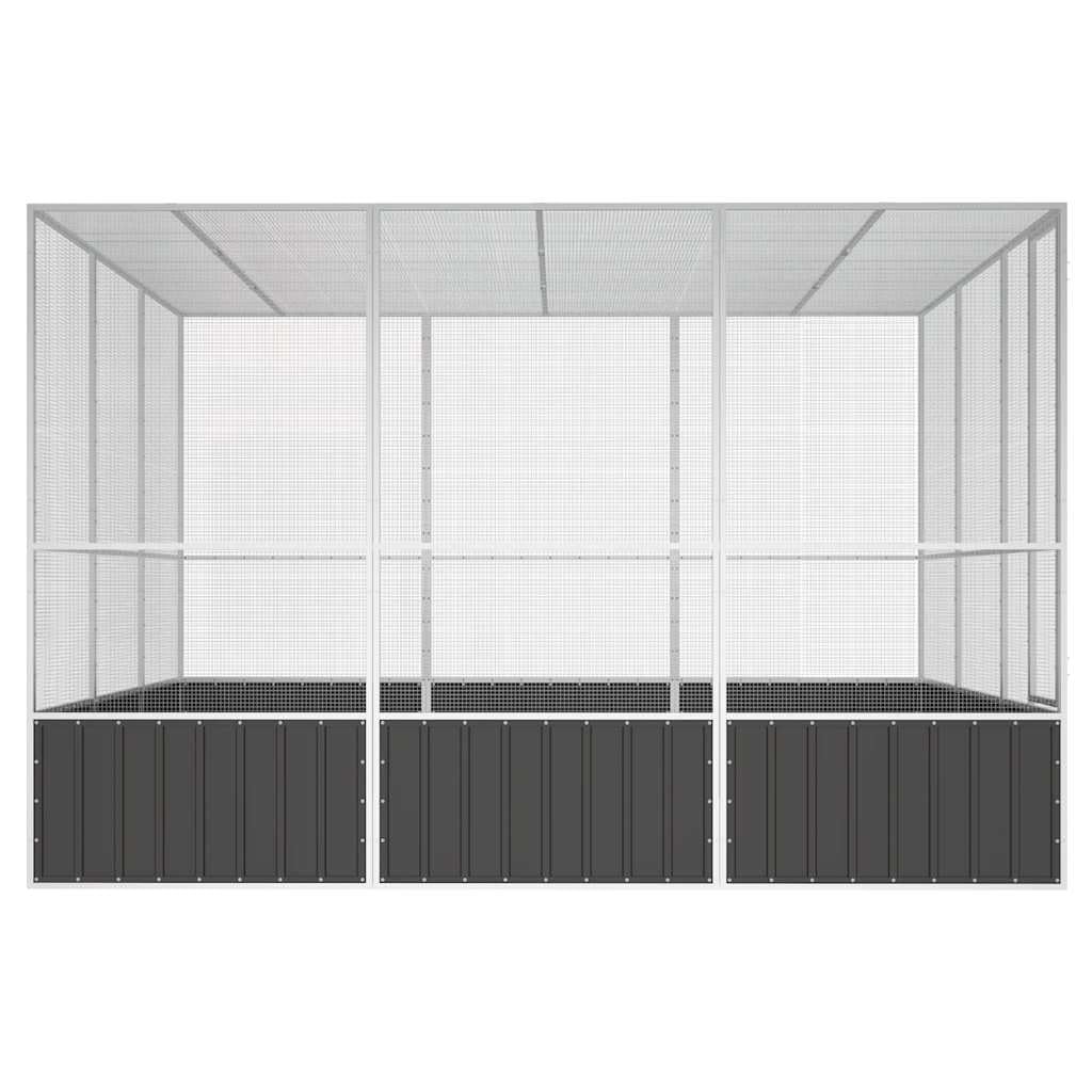 Generisch Vogelkäfig Anthrazit 302,5x324,5x211,5 cm Verzinkter Stahl,Tier- & Haustierbedarf,Haustierbedarf,Vogelbedarf,Vogelkäfige & -ständer-171550