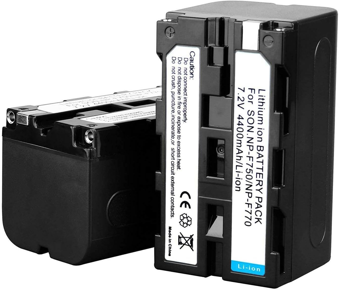 GVM 2 Pack NP-F750 Li-ion Replacement Batteries and Chargers 4400mAh Batteries with Dual Travel Chargers with NP-F550/570/750/770/960/970/DCR/HVR/HVL Camera Camcorder LED Video Light Slider Monitor