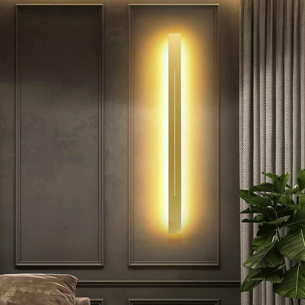 Nowoczesna minimalistyczna narożna lampa ścienna LED, do wnętrz, liniowe oświetlenie z długim czarnym paskiem, możliwość ściemniania, do łazienki, korytarza, sypialni, salonu, zagłówka łóżka
