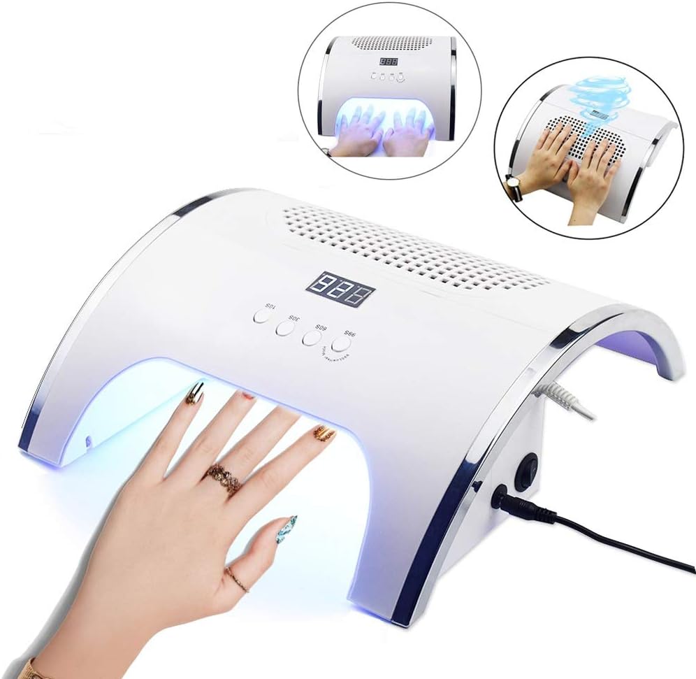 80W 2-in-1 LED Nail Lamp & Nail Dust Collector Machine 36 LEDs Nail Dryer Manicure with Two Powerful Fan Nail Dust Suction