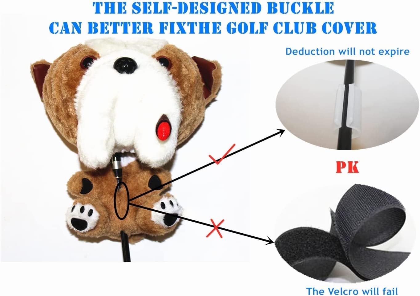 Golf Club Head Cover Funny Cartoon Golf Animal Wood Pole Set Suitable for 460 cc