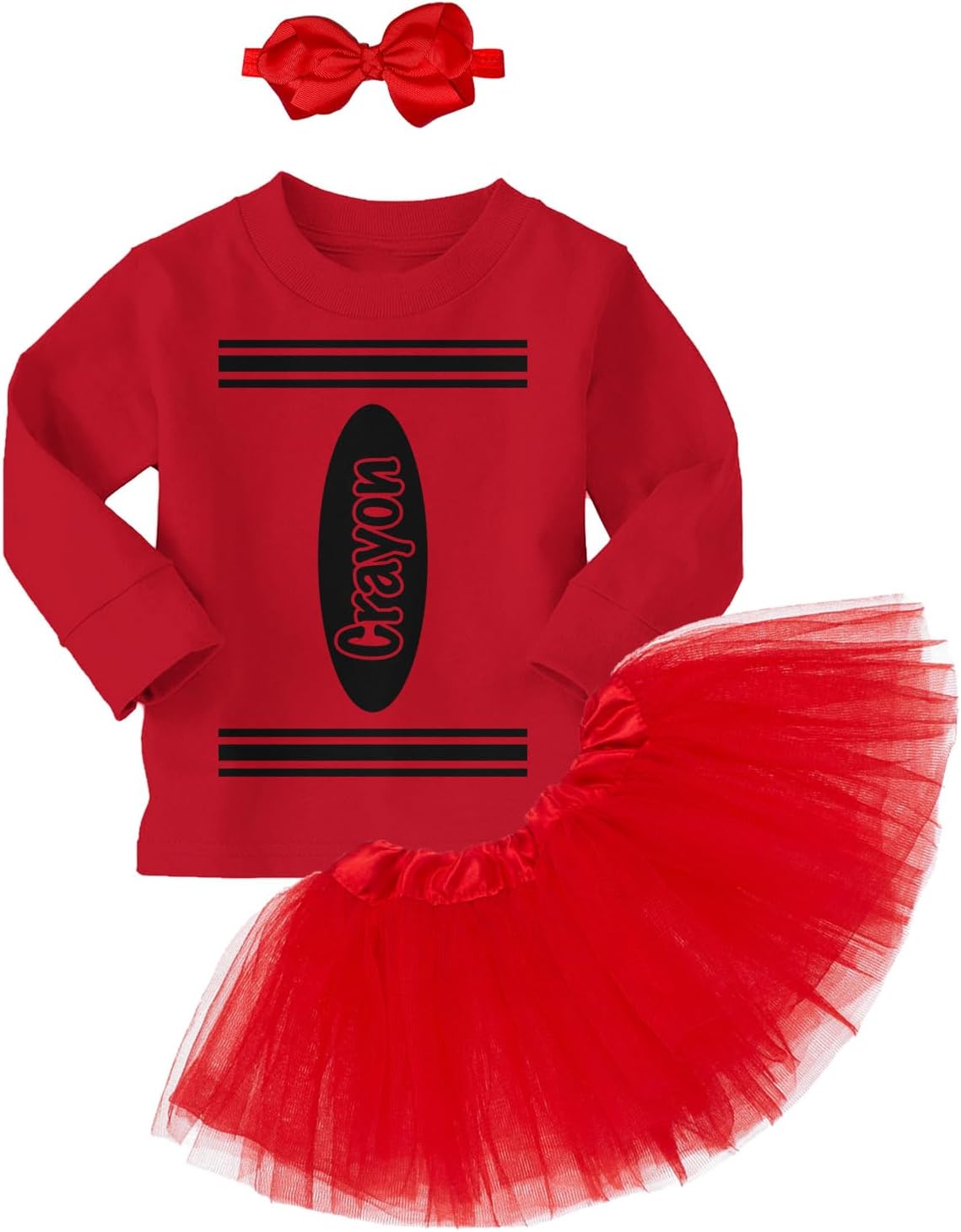 Tcombo Crayon Costume - Arts And Crafts Baby Bodysuit + Tutu Skirt + Bow Headband Set
