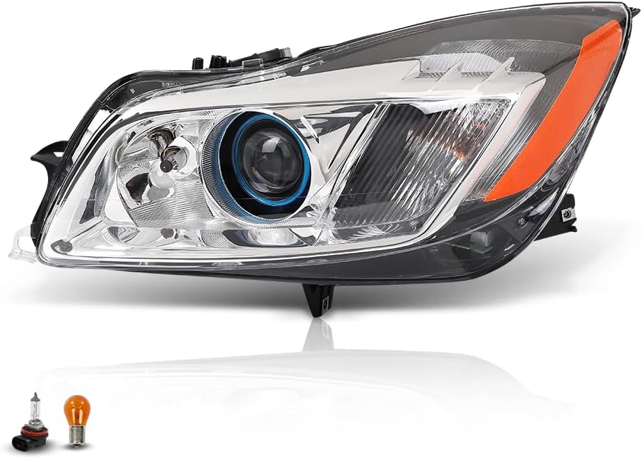 Front Left Driver Side Headlight Assembly Headlamp 1Pc Compatible with Buick Regal 2009 2010 2011 2012 20990313, 22934025, GM2502372 HID/Xenon Black Housing Clear Len