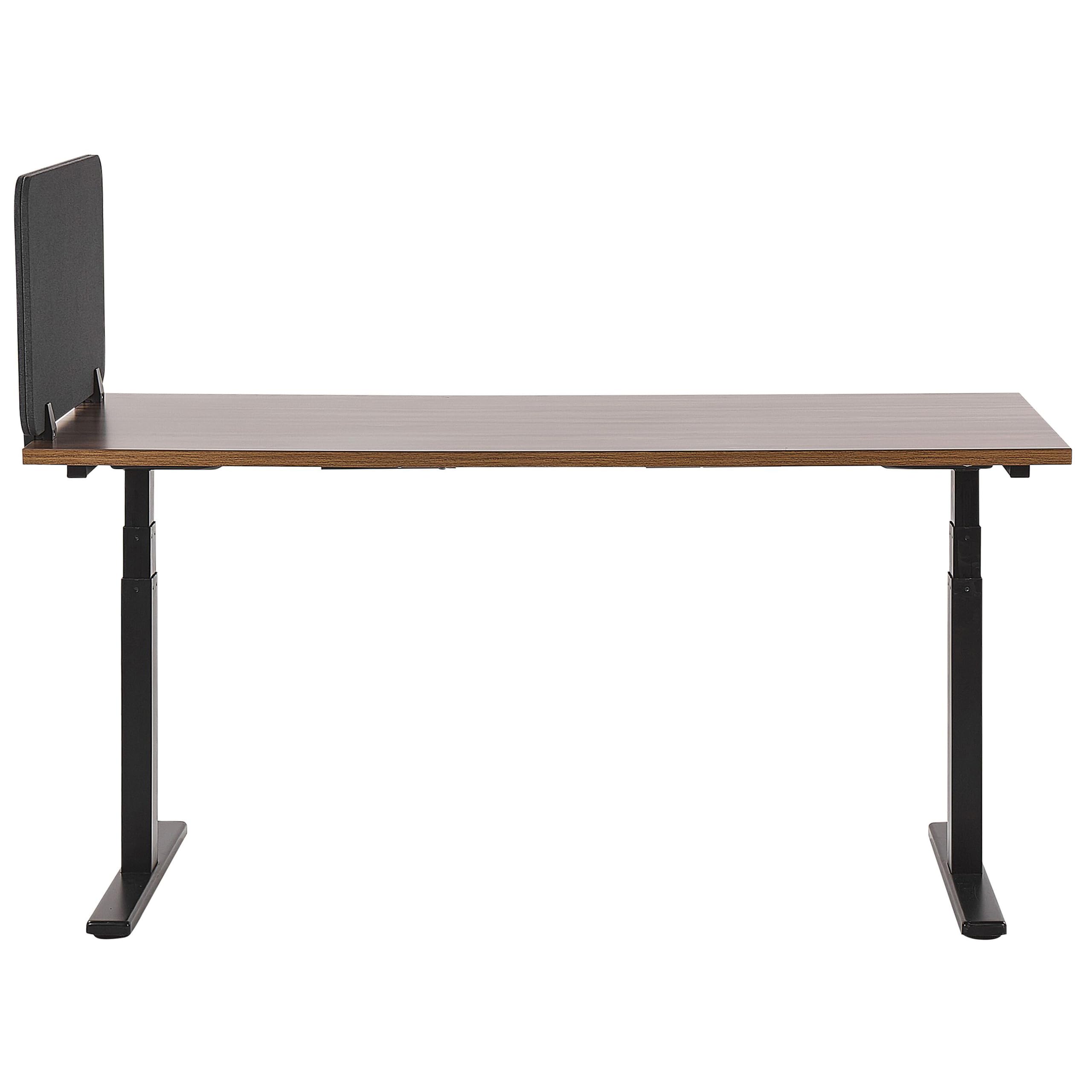 Beliani Séparateur de Bureau en Pet 120 x 40 cm Revêtement Tissu Acoustique Modulaire Pinces de Fixation Gris Foncé Wally